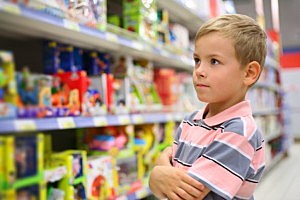 Boy in toy store