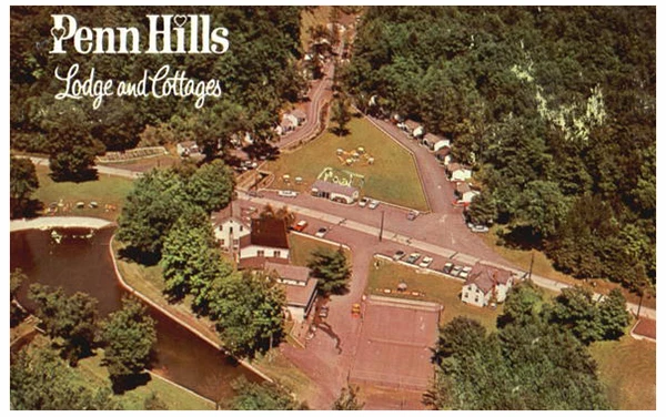 Aerial View Of Penn Hills Lodge And Cottages Analomink